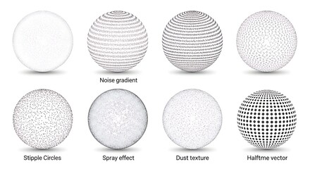 Sphere Gradient Texture Effects Vector Set.