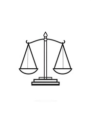 Simple black outline of a balance scale