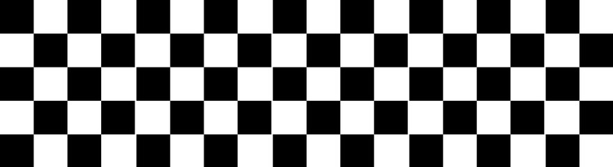 Classic black and white checkered pattern, representing racing or a game board isolated on transparent background