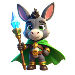 Cute cartoon donkey character