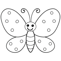 Smiling butterfly with circular wing patterns insect