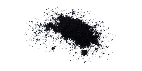 A grunge black ink splat with a dirty paint texture and a liquid spray stain