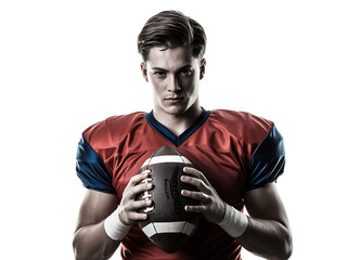American football player in professional isolated on transparent background