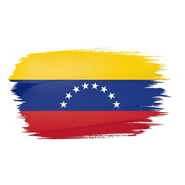 Venezuelan flag painted with brush isolated on transparent background symbol of venezuela flag of venezuela made with a brush stroke vector illustration horizontal brush strokes isolated on transparen
