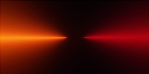 Glowing rays of red and orange light streak across a dark, abstract background, evoking a fiery sun or stellar explosion