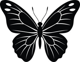 Elegant Butterfly Silhouette A Striking Vector Illustration for Creative Designs on white background