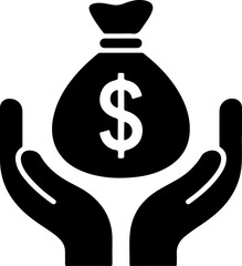 two hands protecting a money bag