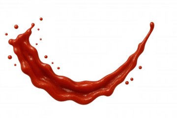 Dynamic splash of red liquid creating a vibrant accent for food and beverage visuals, enhancing energy and visual appeal in designs