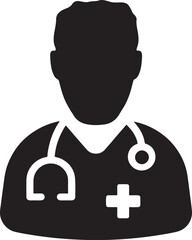 doctor, physician, medical, healthcare, health, stethoscope, cross, plus sign, symbol, icon, silhouette, person, professional, clinic, hospital, medicine, care, treatment, diagnosis, consultation, med