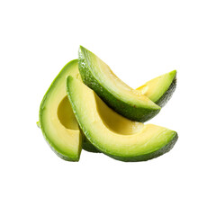Fresh Slices of Ripe Avocado Isolated on Black Background