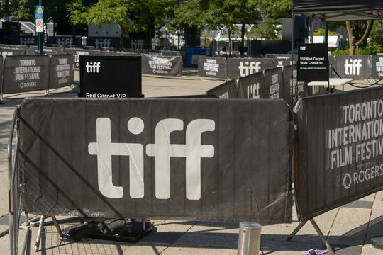 tiff signs at David Pecaut Square, Toronto (Wellington St W entrance), 12 Sept 2025