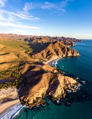Coastal landscape aerial view