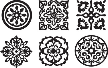 "Elegant Mandala Motifs: Ornamental Tile Art Collection" Vector Bundle design