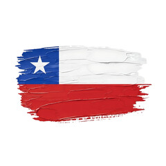 Grunge brush stroke flag of chile isolated on transparent background painted chile flag with brush strokes vector illustration grunge effect national symbol independence day