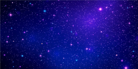 A beautiful cosmic blue abstract background with twinkling holiday stars