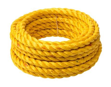 One Coil Of Yellow Plastic Rope