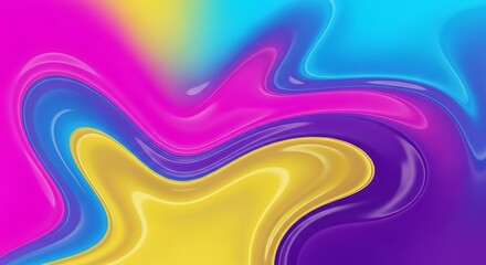 Vibrant Swirling Abstract Liquid Gradient Background with Neon Colors.