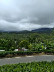 storm clouds over the river