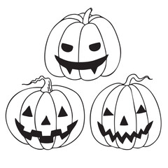 Hand drawn vector doodle of a Halloween pumpkins