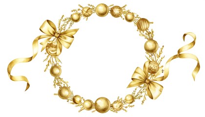 Gold Christmas wreath frame