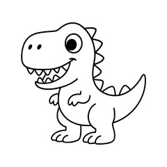 Cute T-Rex Coloring Pages For Kids Printable. 