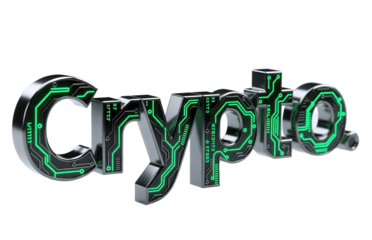 Futuristic Metallic 'Crypto' Font: Digital Currency and Technological Innovation