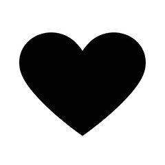 Black Heart Icon – Solid Love Symbol Silhouette Vector