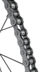 Bicycle chain and wheel close-up