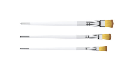 Set of Three Professional Makeup Brushes Mockup for Luxury Cosmetic Branding