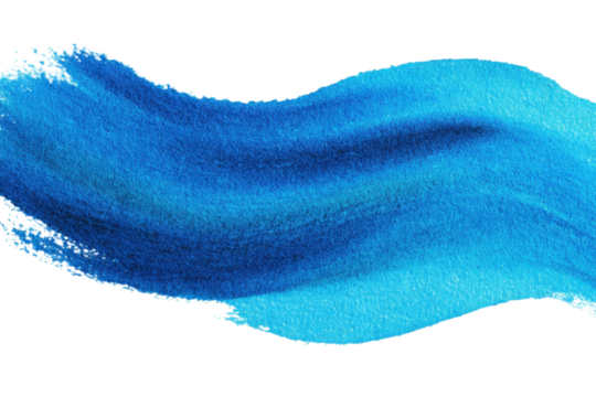 Abstract blue watercolor paint brush stroke flow texture PNG transparent background isolated graphic resource. Vibrant azure, cyan, cerulean color art shape - Powered by Adobe