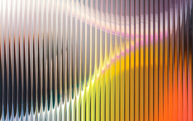 "Vibrant Abstract Gradient with Ribbed Glass Distortion and Vertical Translucent Stripes, Glowing Fusion of White, Grey, and Bright Neon Colors in Yellow, Orange, and Green – Futuristic Wallpaper Desi