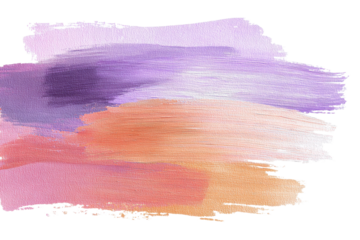 Abstract pale pastel watercolor paint brush stroke flow texture PNG transparent background isolated graphic resource. Muted mixed pink, purple, orange color art shape design