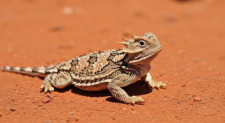 Obraz premium Texas Horned Lizard on Red Desert Sand.