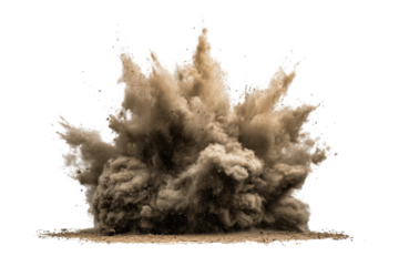 brown dust dirt powder explosion transparent PNG isolated background
