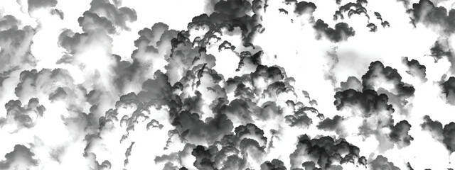 Artistic monochrome depiction of stormy atmospheric cloud formations