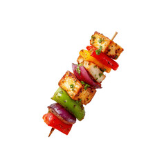 Delicious Paneer Tikka Skewer with Colorful Bell Peppers and Onions