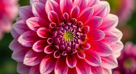 Vibrant Pink Dahlia Bloom - A Detailed Close-Up of a Beautiful Flower.