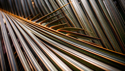 Obraz premium Lulav Palm Branch Macro Texture Detail. Sukkot concept. Generated Image