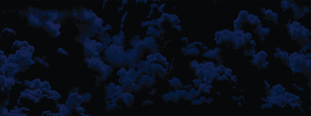 Deep dark atmospheric storm background with rolling blue clouds
