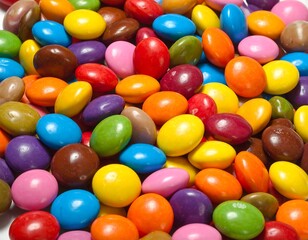 A Vibrant and Diverse Collection of Multi-Colored Candy Coated Chocolate Pieces