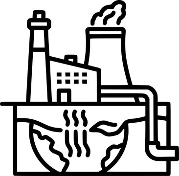 factory emitting smoke over earth clip art preview