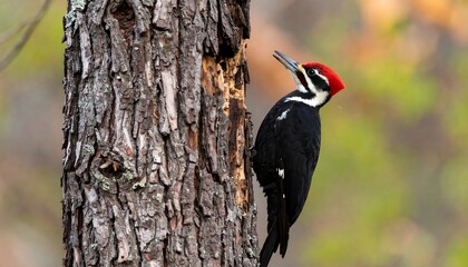 Woodpecker perched on a tree