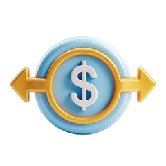 Obraz premium Currency exchange icon, global finance, money transfer, currency rate changes concept illustration