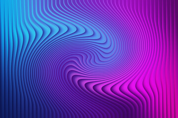 Obraz premium Illustration of abstract swirling pattern with blue, purple, and pink neon light effect and wavy lines