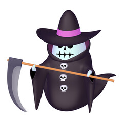 ハロウィンのイラスト素材　大鎌を持った死神（1_5）