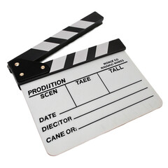 movie clapper board isolated on transparent background.
