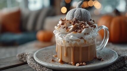 Pumpkin spice latte themed Halloween cap