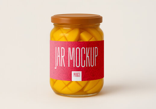 Mango Jar Mockup &ndash; Realistic Packaging Template