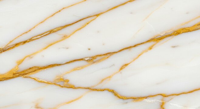 White marble texture with gold veins on solid background