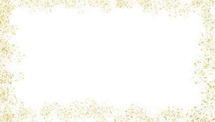 golden glitter dust border: abstract particle frame for celebration and design